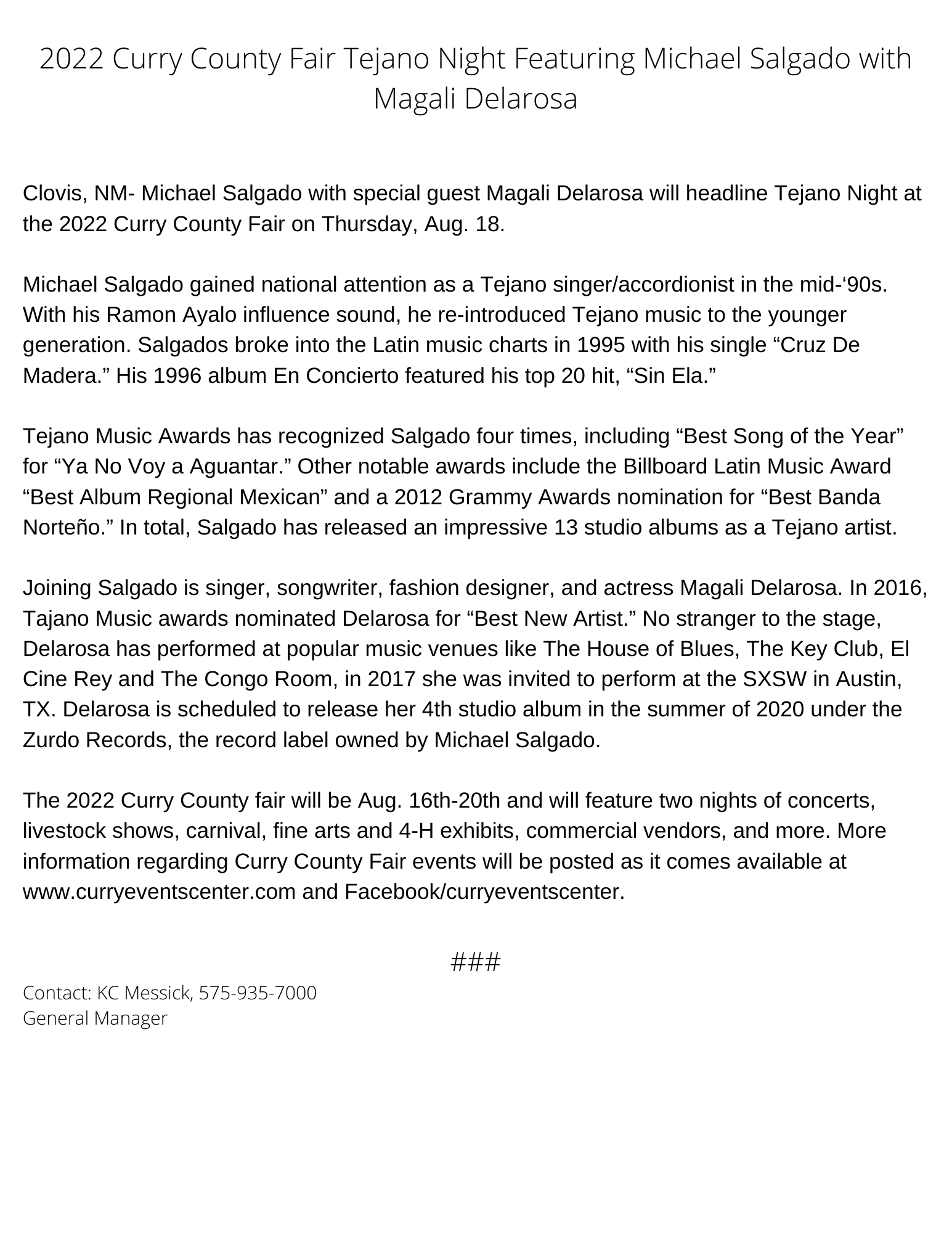 Tejano Night Press Release