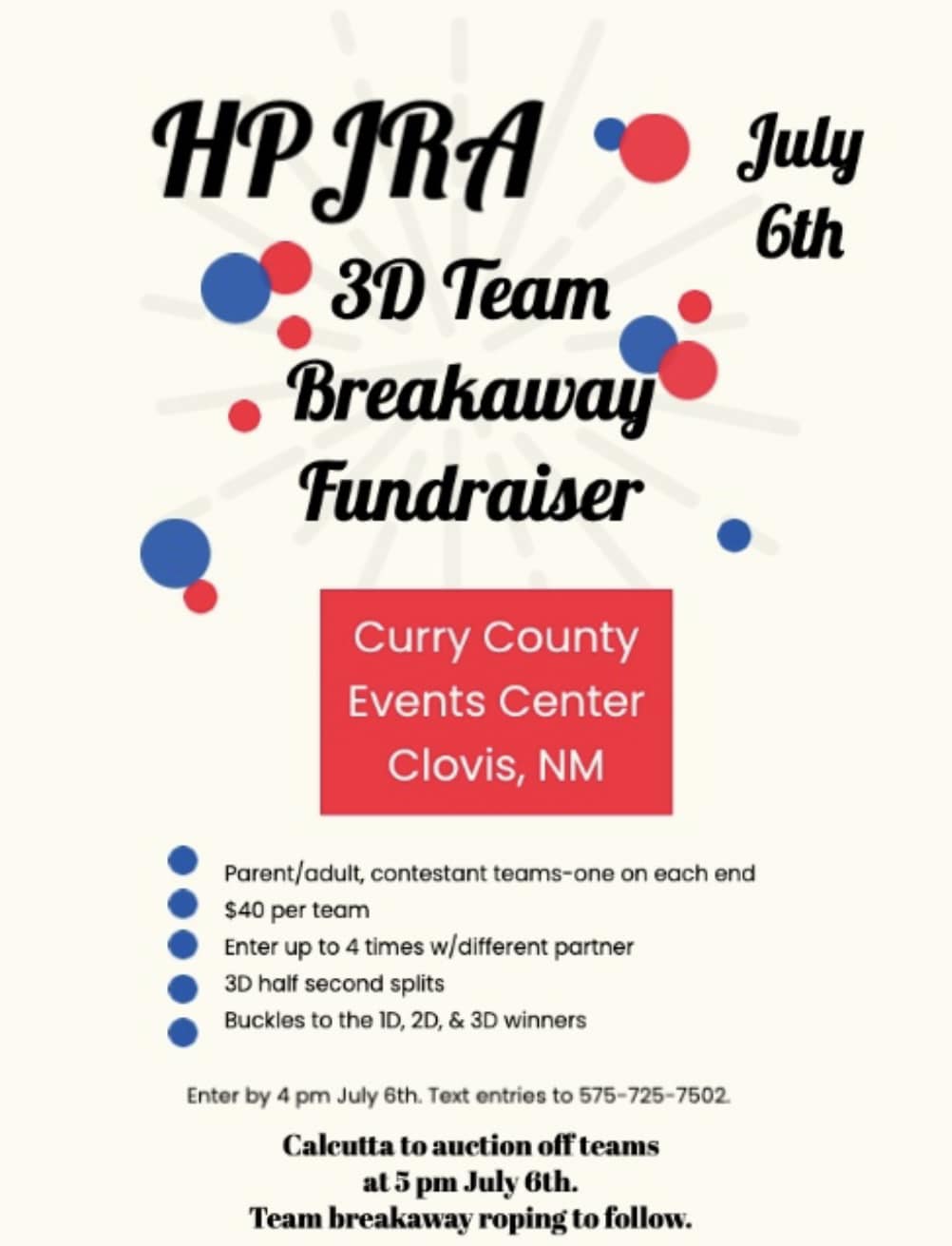 HPJRA Fundraiser Flyer